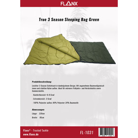 Flanx True 3 Season Sleeping Bag Green