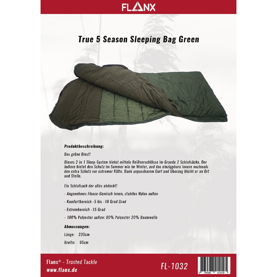 Flanx True 5 Season Sleeping System Green